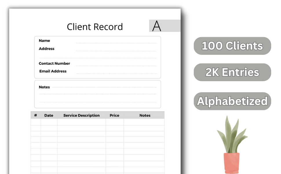 Client Record Book Organize and Manage Your Business Publications