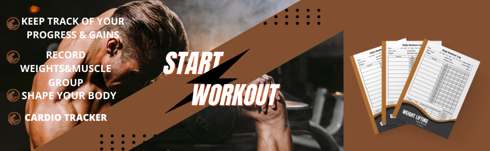 cardio tracker, weight lifting log book