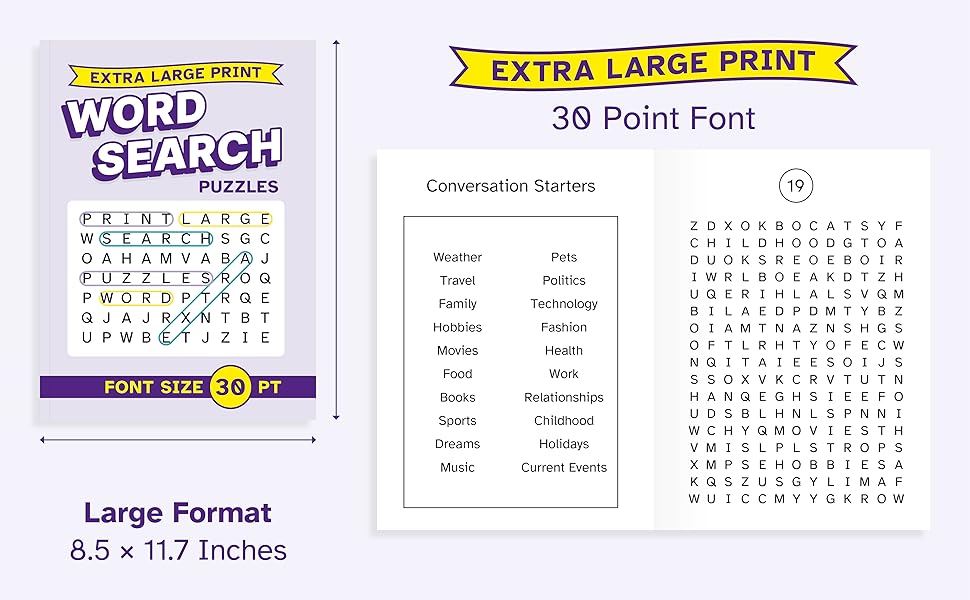 Amazon com: Extra Large Print Word Search Puzzles Font Size 30 pt Amazon com: Extra Large Print Word Search Puzzles Font Size 30 pt
