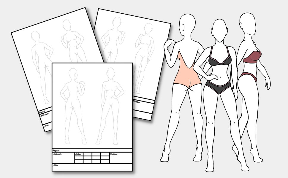 Fashion Sketchbook Figure Templates Fashion Designer Sketch Pad Fashion Sketching & Clothing