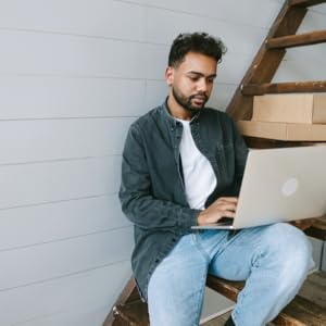 Man working on laptop