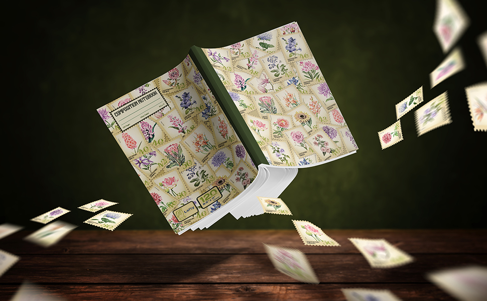 LeftHanded Composition Notebook the book's spine on the