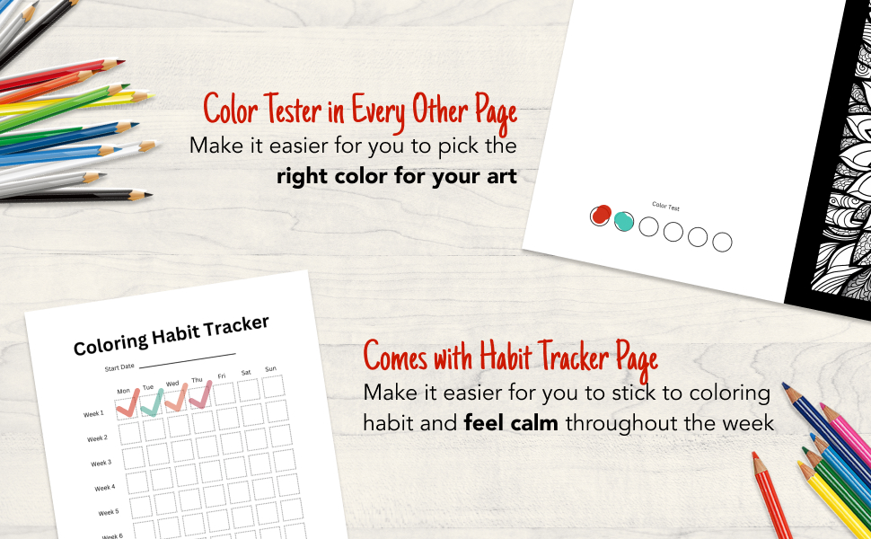 Comes with Color Test and Habit Tracker