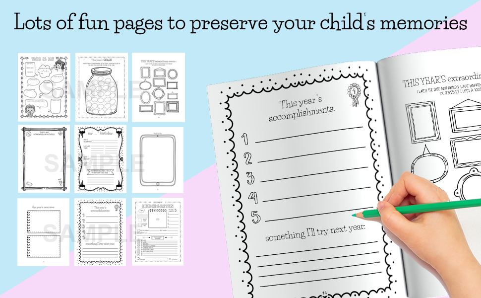 my-memory-book-all-about-me-kindergarten-8th-grade-keepsake-album-for-girls-design-dadamilla-amazon-com-books