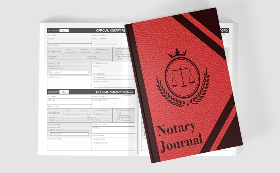 Notary Log Book Official Public Record Journal for 240