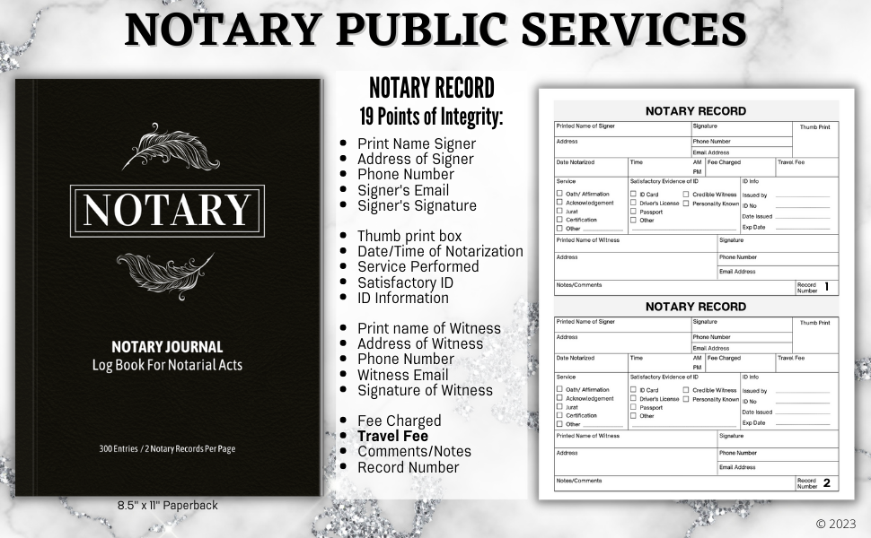 NOTARY JOURNAL Log Book for Notarial Acts To keep Official Notary