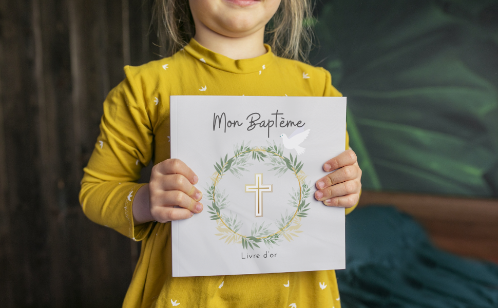 Page De Garde Babpteme Livre d'or pour mon baptême: Pour fille et garçon - Format carré - 100