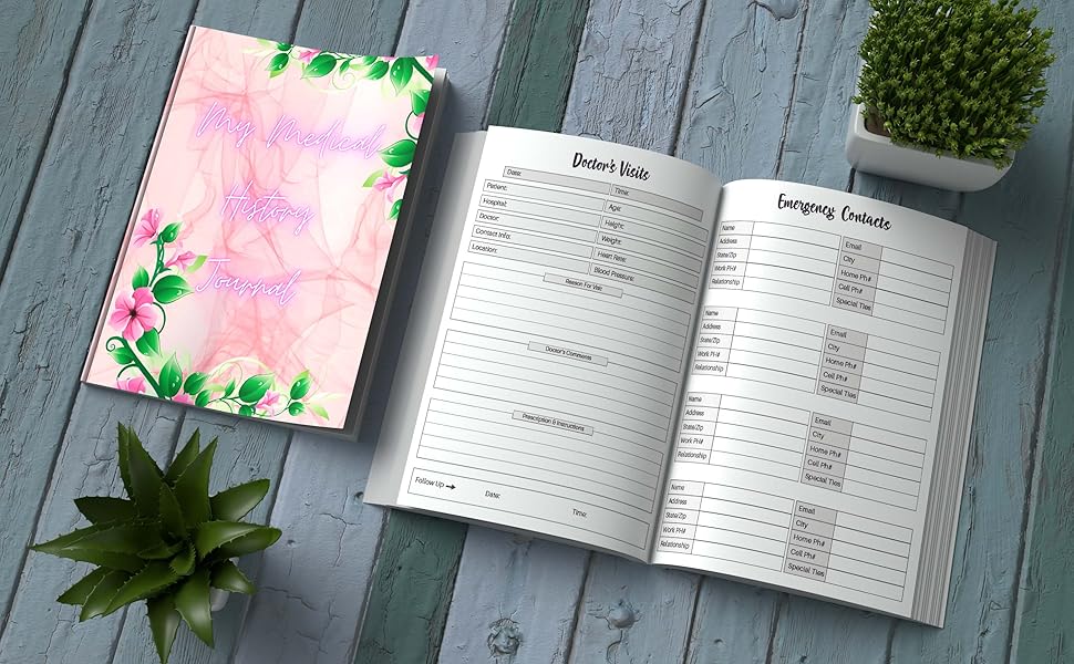 My Medical History Journal Notebook for patients to write I Medicine
