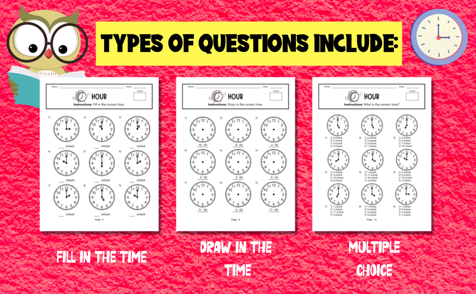 Telling the Time Maths Workbook Kids Ages 710 110 Timed Test Drills