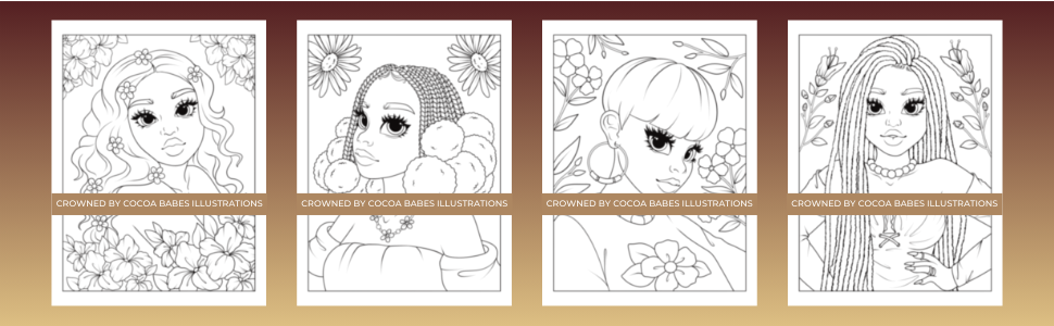 black history month coloring book gift idea for black girl woman teens diverse afrocentric beauty