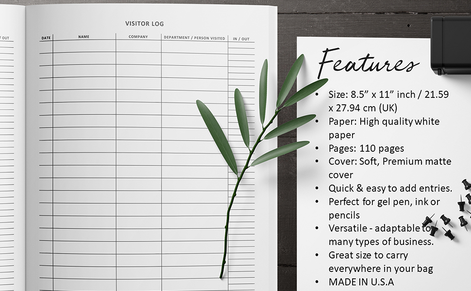 Visitor Log Book Visitor Log Book Sign In And Out Record Book For Business & Office