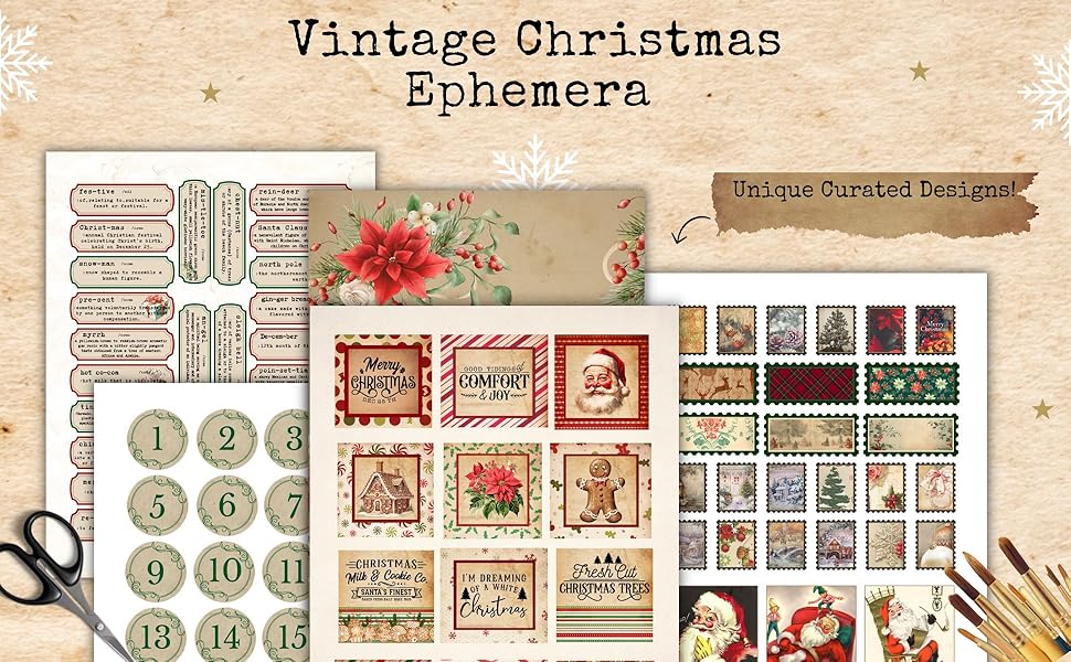 Vintage Christmas Ephemera 275+ Collection of Winter Holiday Images