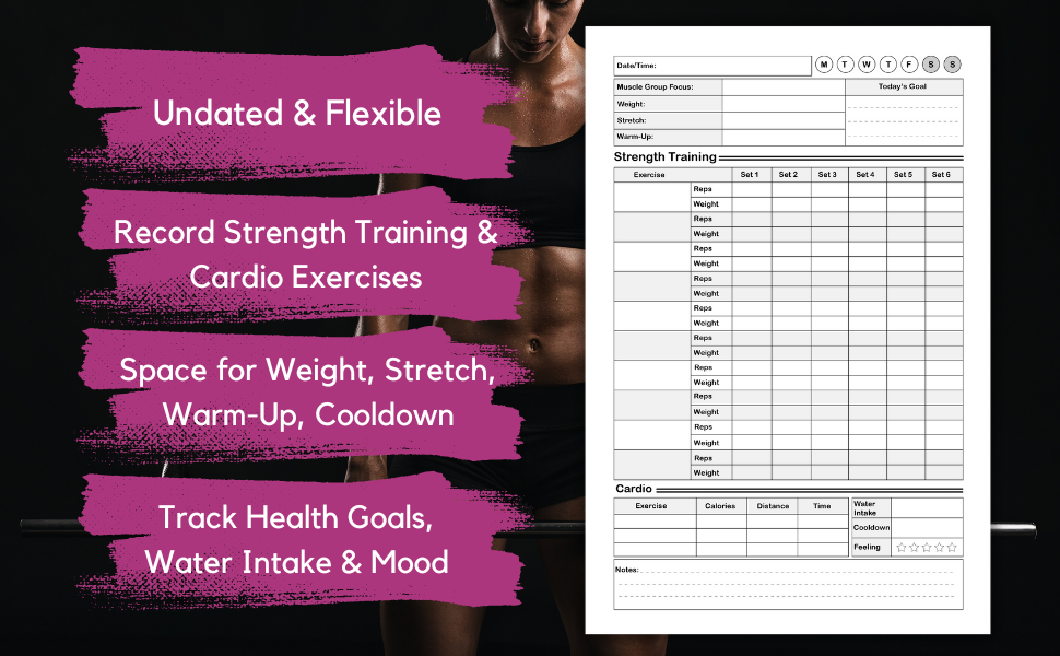 Workout Log Book for Women Weightlifting Journal & Fitness