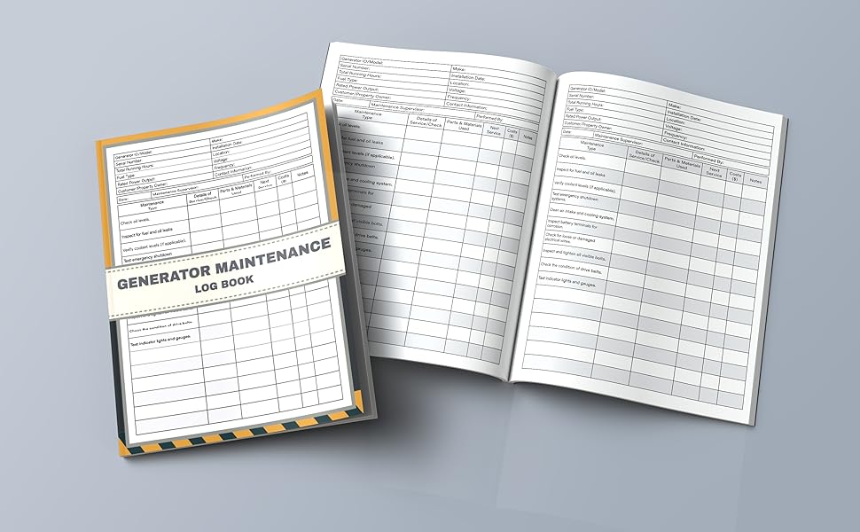 Generator Maintenance Log Book Genset Generator Repair & Service