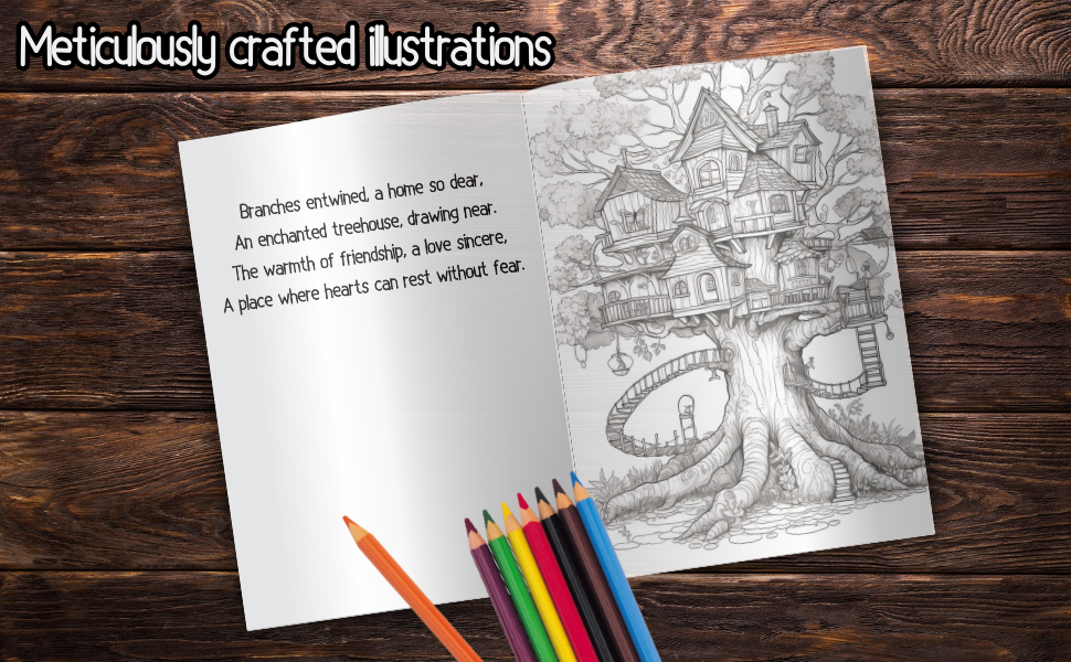 Enchanted Treehouse Poem Coloring Book 25 Enchanting Coloring Pages