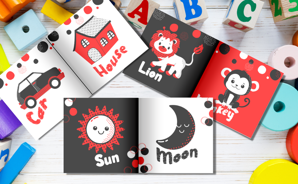 Baby Learns Book High Contrast Baby Book I Black and White with Red