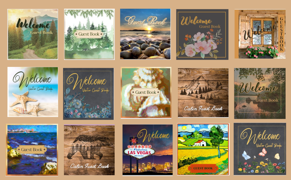 Guest books for airbnb, vrbo, vacation rental 