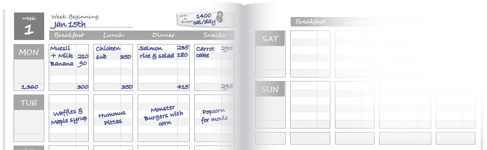 meal planner inside example amazon bookx