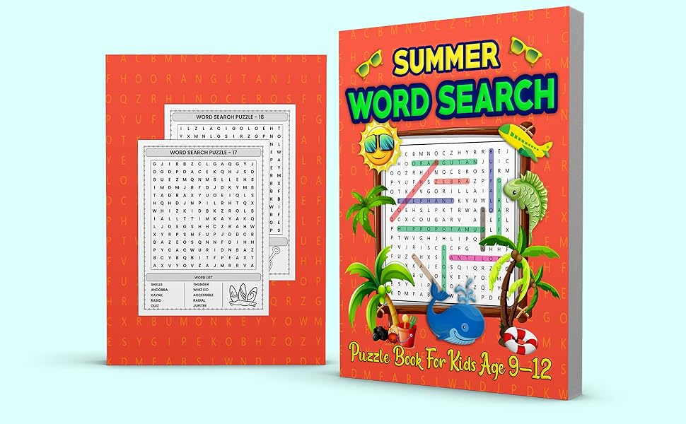 Summer Word Search Puzzle Books for Kids Ages 912 Simple Fun and