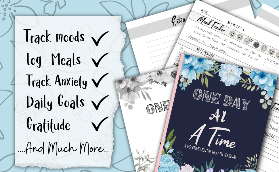 Front cover and interior pages of one day at a time journal