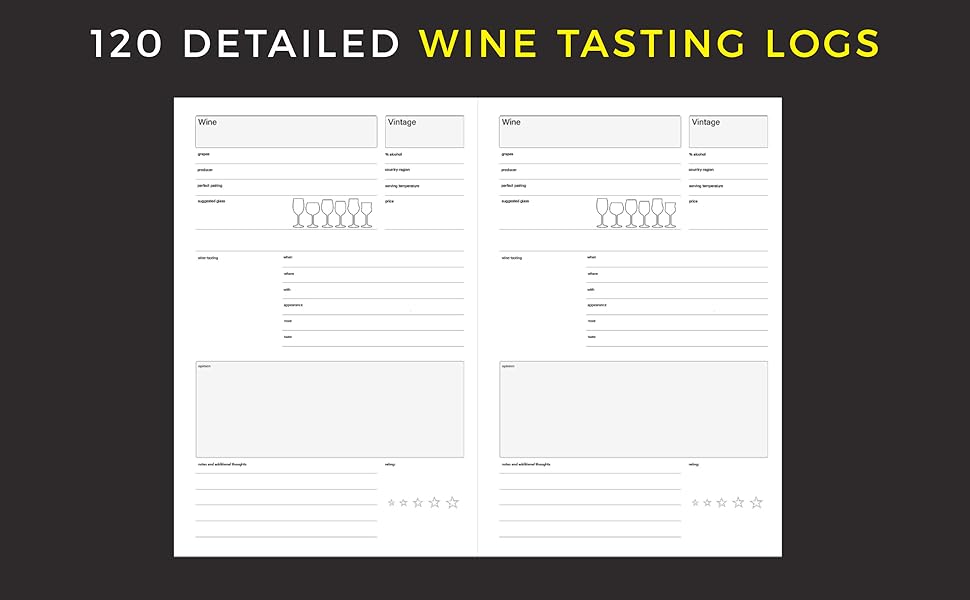 Wine Tasting Journal Record keeping notebook for wine lovers and