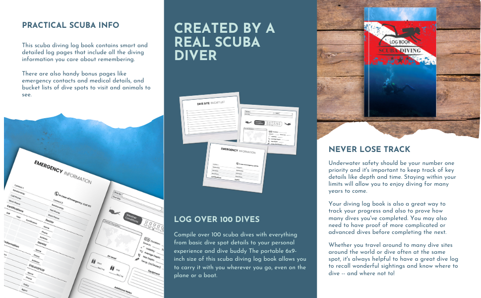 Best Dive Log Book Scuba Diving Log 100 Dives Diving Logbook