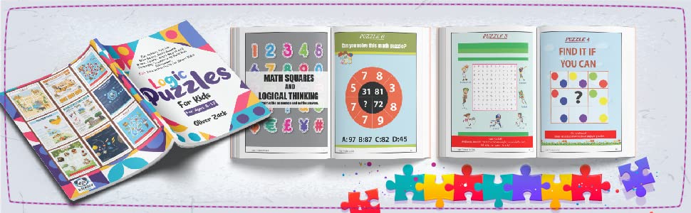 Logic Puzzles For Kids For Ages 8-12: Fun Activity Puzzles, Brain Games, Math Square, Mazes, Sudoku, Word Search and Challenging Sequences to Build Kids Brainpower.(100+ Interesting Facts for Smart Kids) 9 m4