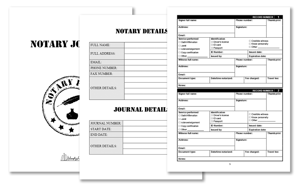 Notary Journal A Public Notary Record Book, Official Notary Log Book