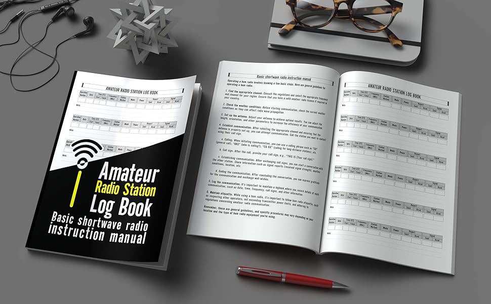 Amateur Radio Station Log Book. Basic shortwave radio
