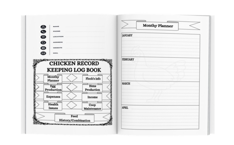 Chicken Record Keeping Log Book: Designed to Keep Track of Chicken