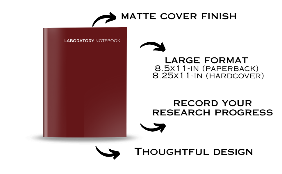 Laboratory Notebook Large Student Lab Book, 8.5x11 Inch, 5x5 Quad