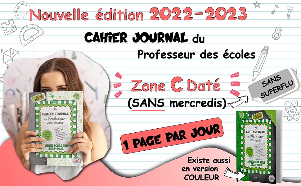 Page De Garde Cahier Journal Professeur Des écoles Amazon.fr - Cahier Journal Professeur Des Ecoles Zone C: Outil 4 en 1