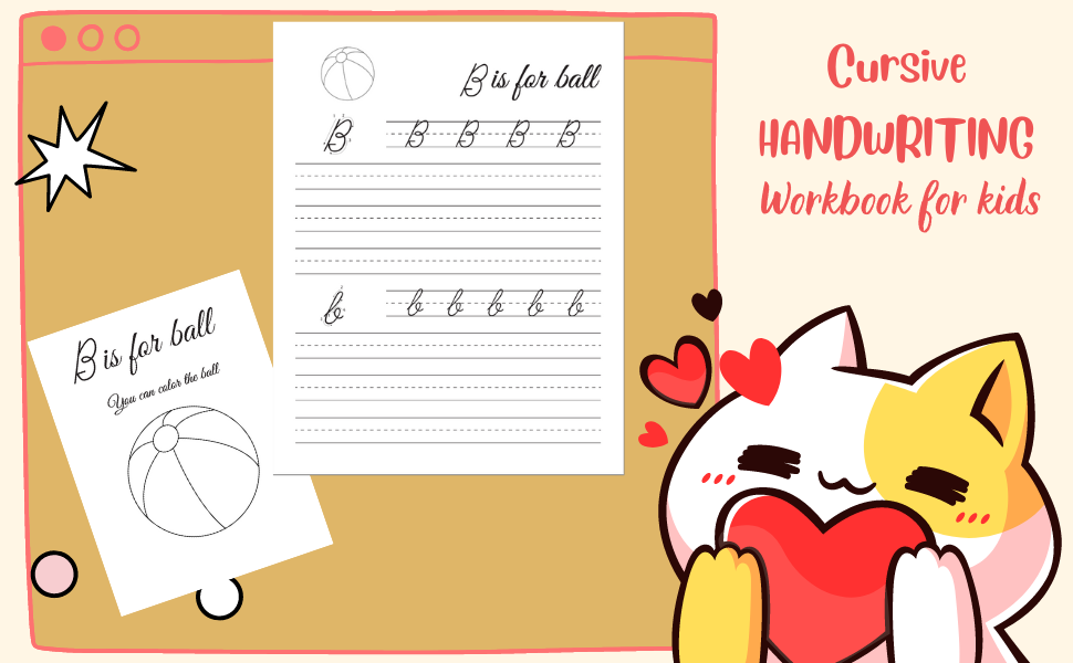 Cursive Handwriting Workbook for kids: Cursive writing practice book to ...