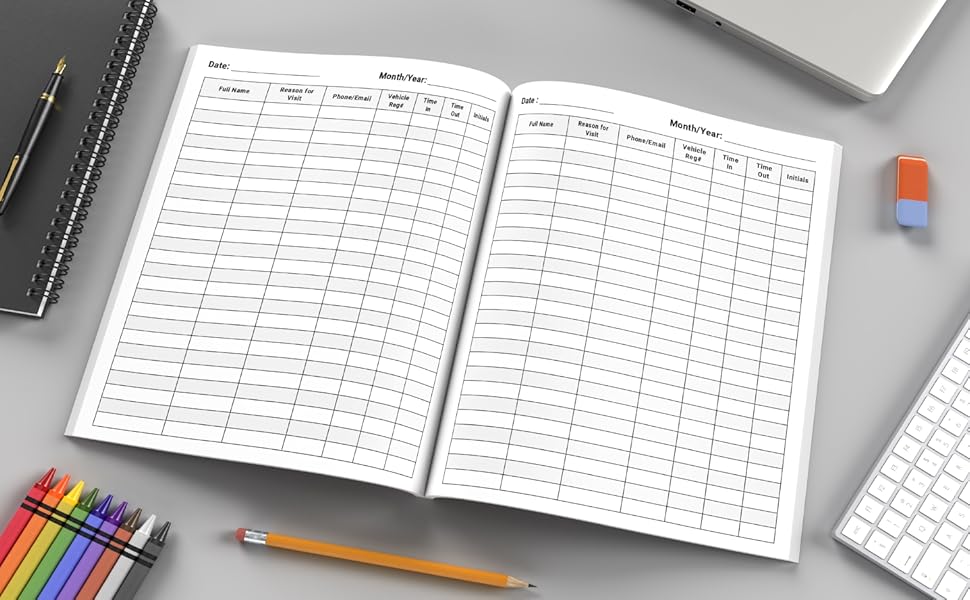 A4 Visitors Book Sign In and Out Track and Trace Visitor Log Book for