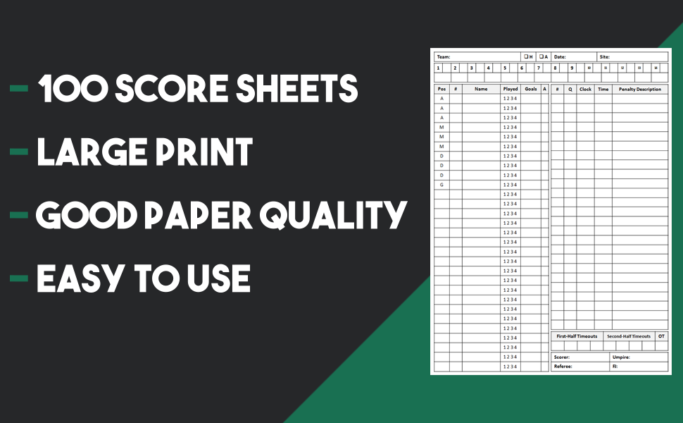 Lacrosse Scorebook Lacrosse Score Sheets, Lacrosse Score Pads for