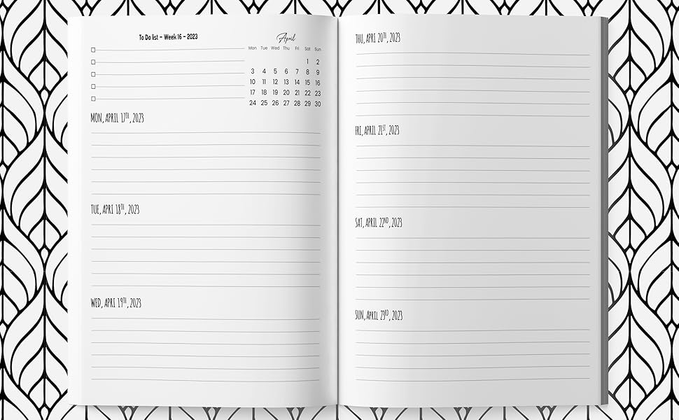 2023 Diary A4 Week To View Dated Planner Agenda Organiser Calendar