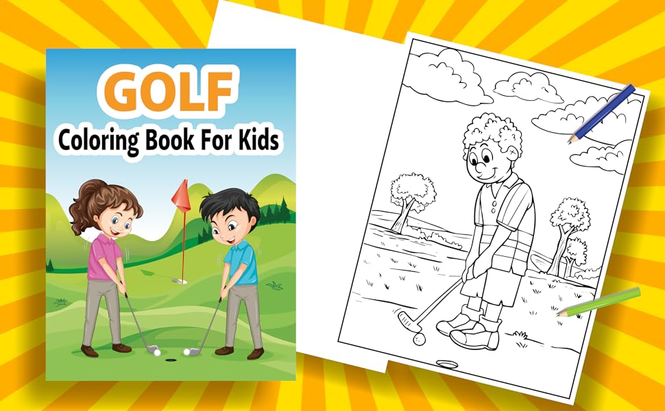 Golf Coloring Book for Kids cute and amazing golf designs ready to