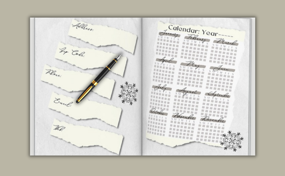 Undated Monthly Planner for LeftHanded People with 365Day Challenge