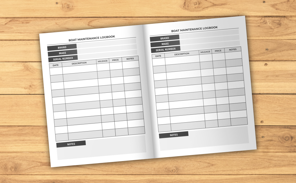 Boat Maintenance Logbook Repair And Service Record Book for Boat