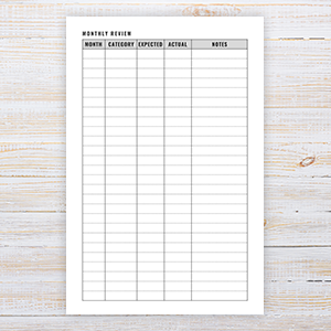 monthly spending tracker notebook for business