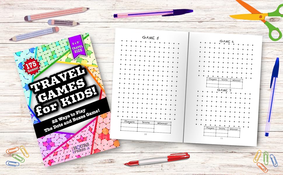 Travel Games for Kids 22 Ways to Play The Dots and Boxes! Pencil and Paper Puzzles for 2