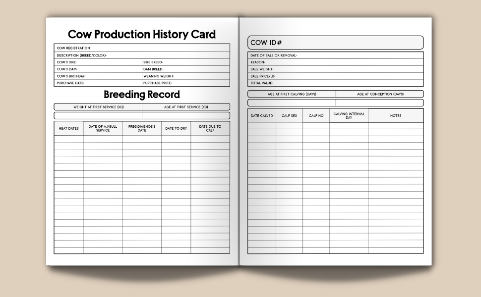 Cattle Record Keeping Book Keep Your Herd Healthy and Profitable. An