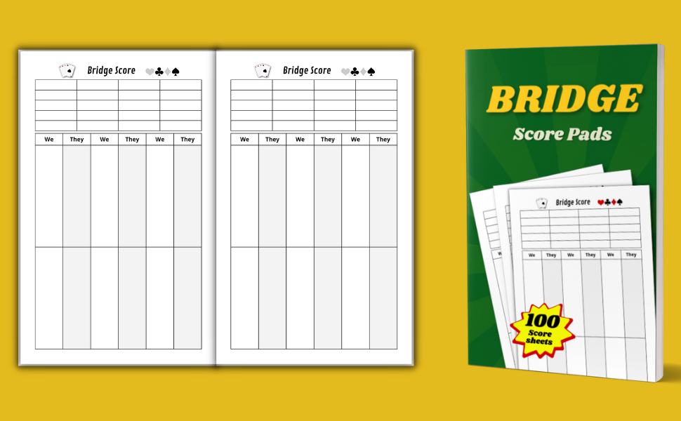 Bridge Score Pads Keep Score in Style with 100 Sheets of