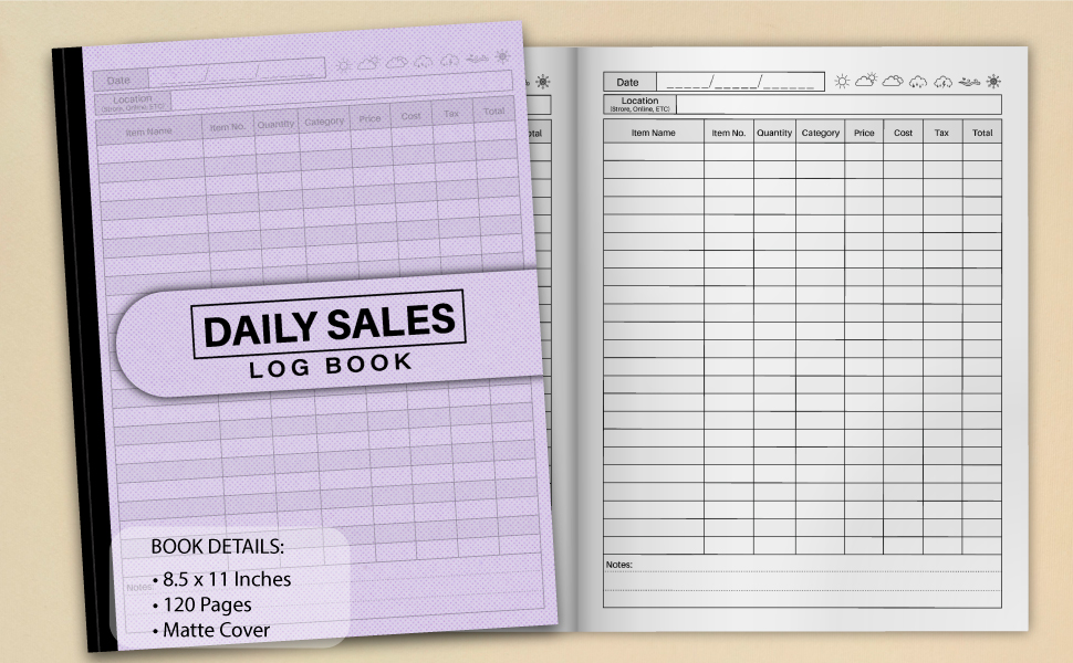 Daily Sales Log Book Efficient Small Business Sales Tracker For Daily Sales, Orders, And