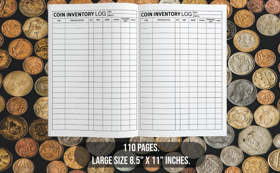 Coin Inventory Log Book Logbook To Record And Keep Track Of Your Coin