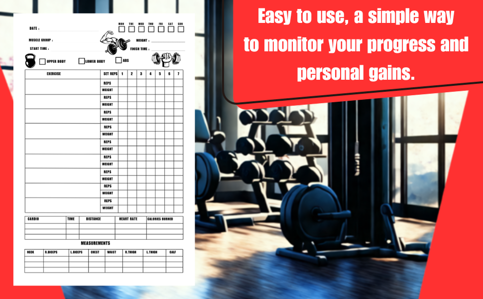 Weight Training Log Book Gym Workout Planner for Men and