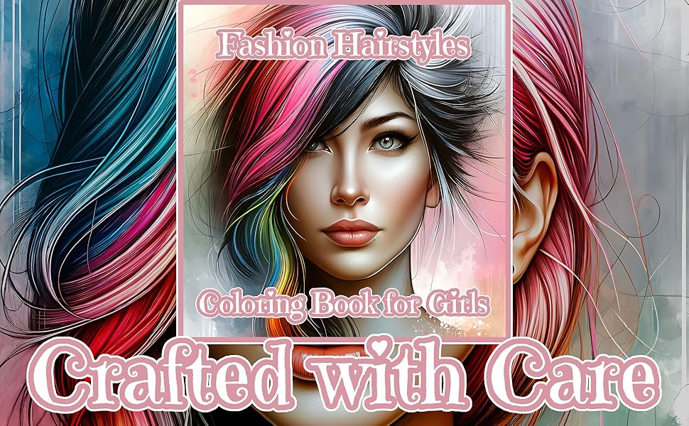 Fashion Hairstyles Coloring Book for girls