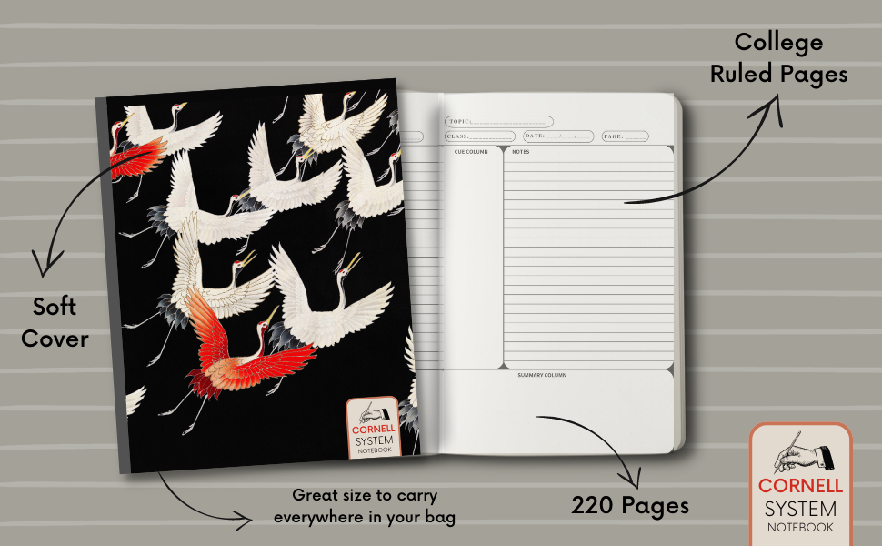 Cornell System Notebook 220 Pages Soft cover Vintage Butterfly