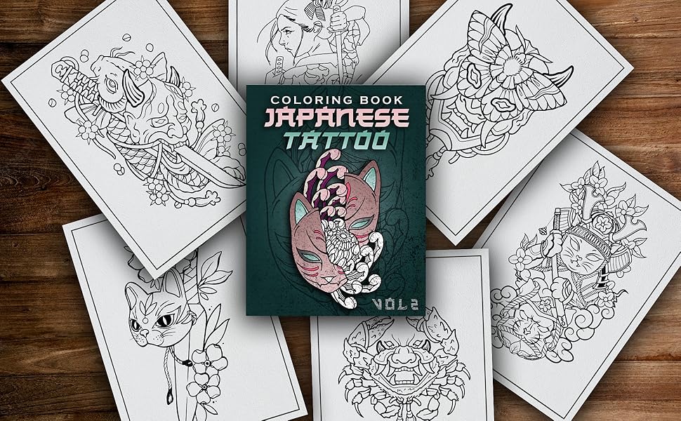 Japanese Tattoo Coloring Book: Japan Coloring Book