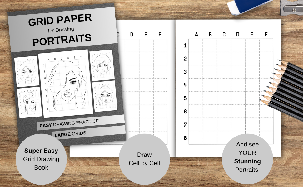 Grid Paper For Drawing Portraits A Sketch Pad With Grid Lines